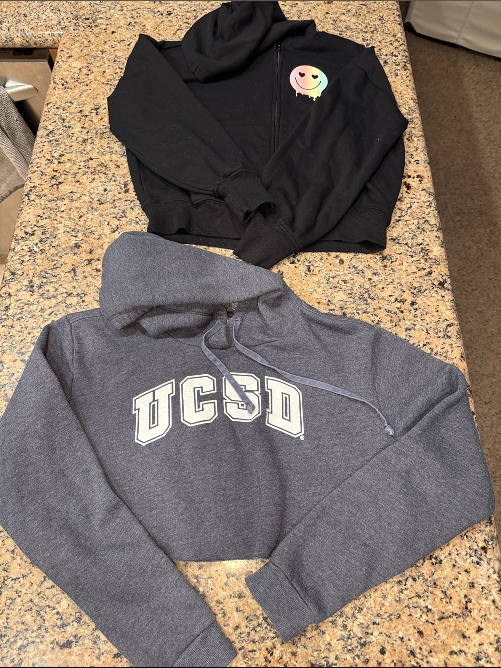 UCSD & Smiley Face Cropped Hoodie Bundle - Women's Small
